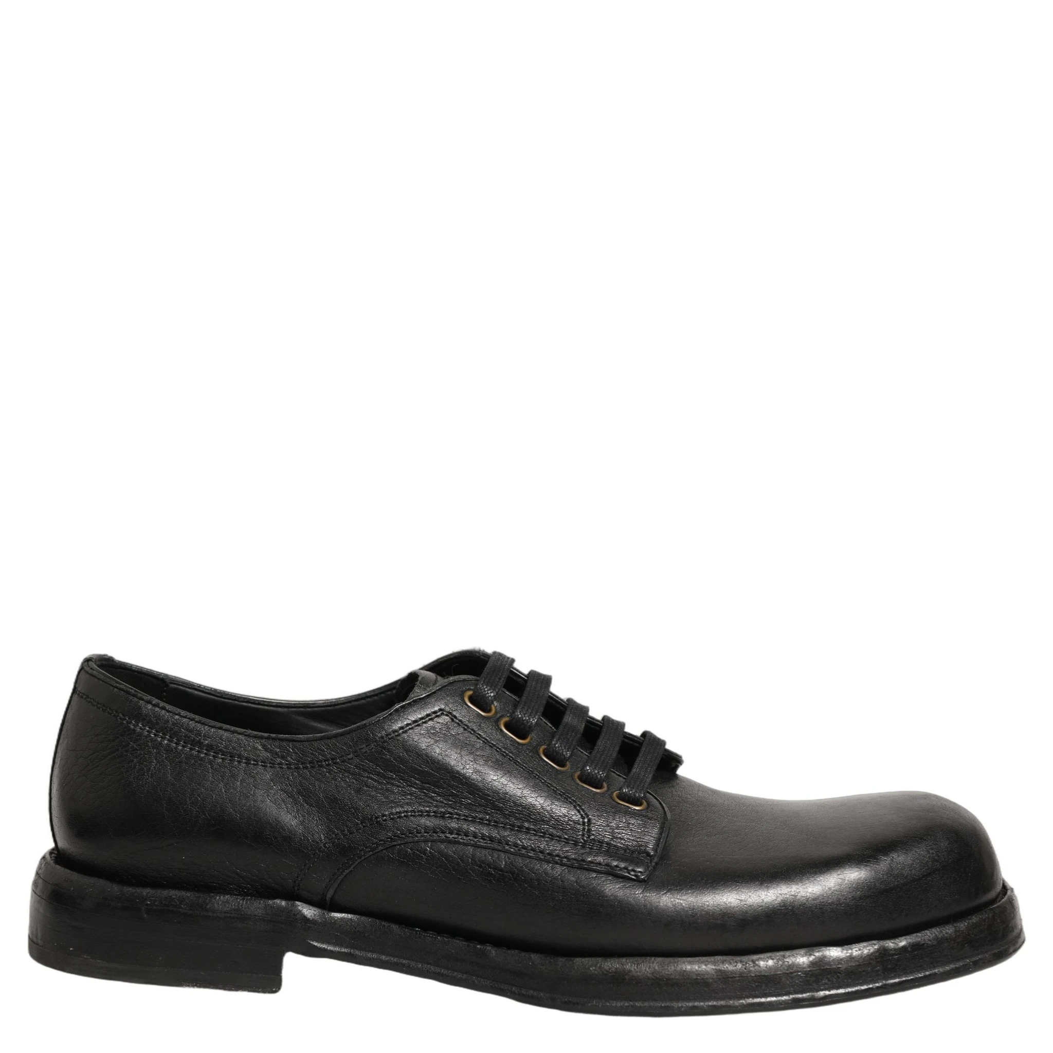 Black Leather Lace Up Derby Dress Men Shoes
