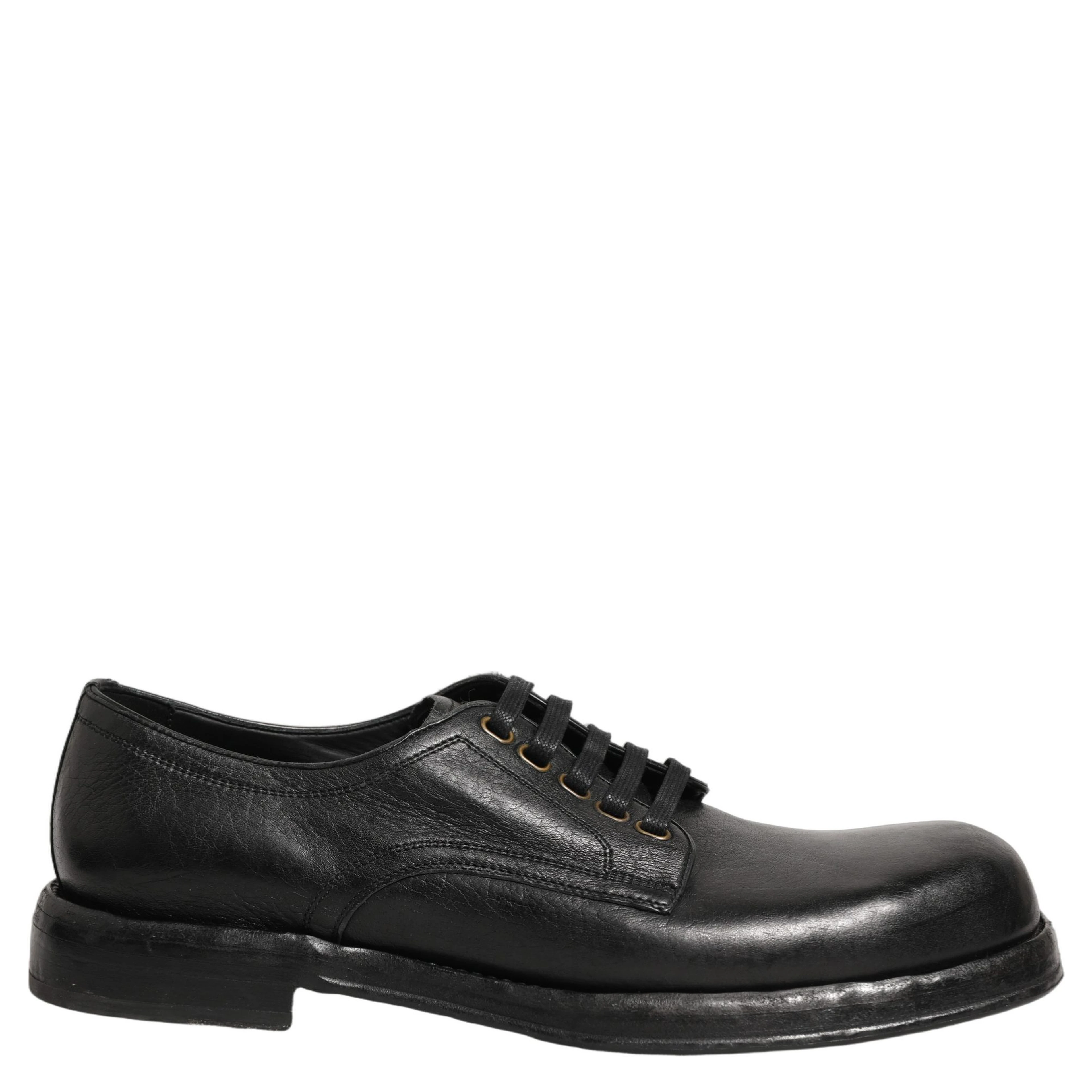 Black Leather Lace Up Derby Dress Men Shoes