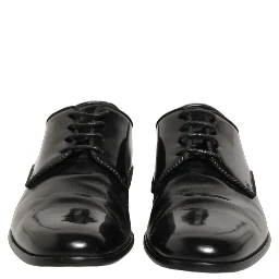 Black Leather Men Derby Dress Formal Shoes