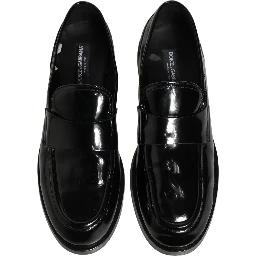 Black Leather Formal Men Dress Loafers Shoes