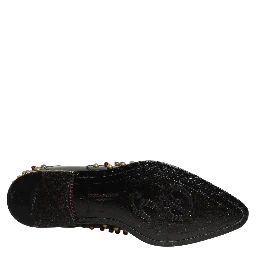 Black Leather Derby Dress Studded Formal Shoes