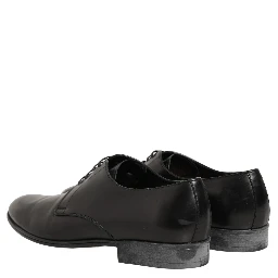 Dress Black Leather Lace Up Derby Shoes