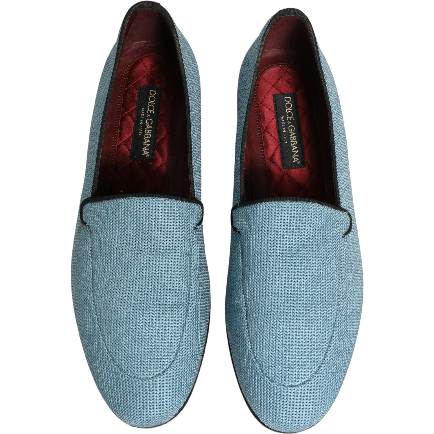 Blue Woven Men Slip On Dress Loafers Shoes
