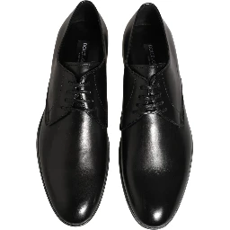 Dress Black Leather Lace Up Derby Men Shoes