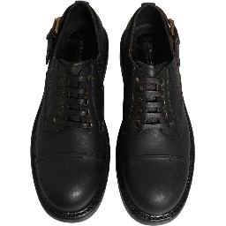 Dress Black Leather Lace Up Derby Men Shoes