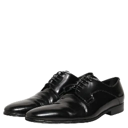 Black Leather Men Derby Dress Formal Shoes