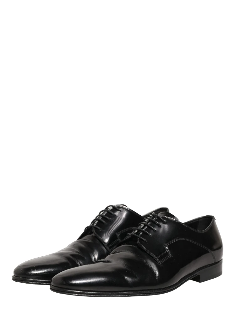 Black Leather Men Derby Dress Formal Shoes