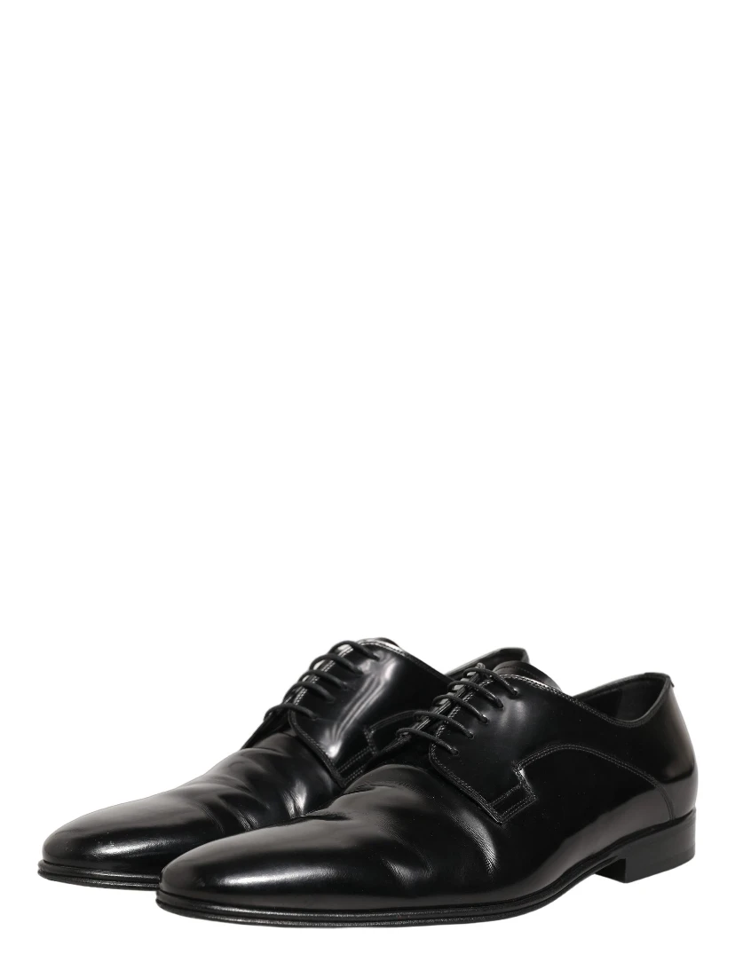 Black Leather Men Derby Dress Formal Shoes