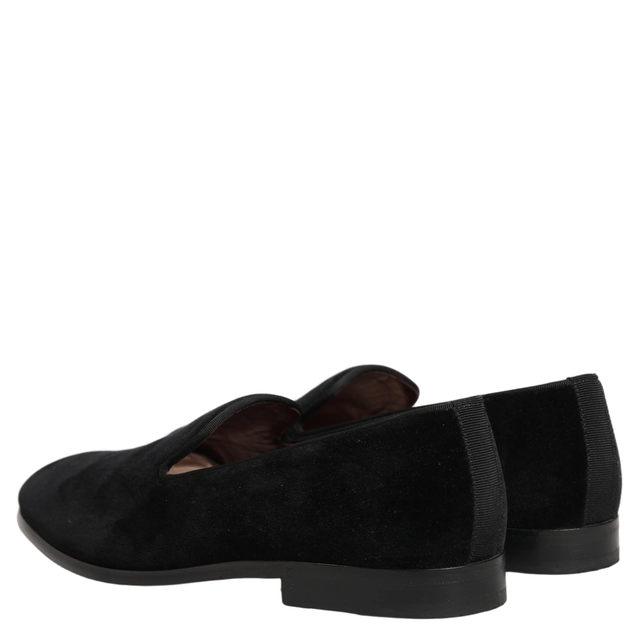 Black Velvet Cotton Loafers Formal Dress Shoes