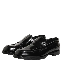 Black Leather Formal Men Dress Loafers Shoes