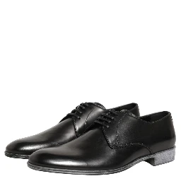 Dress Black Leather Lace Up Derby Men Shoes