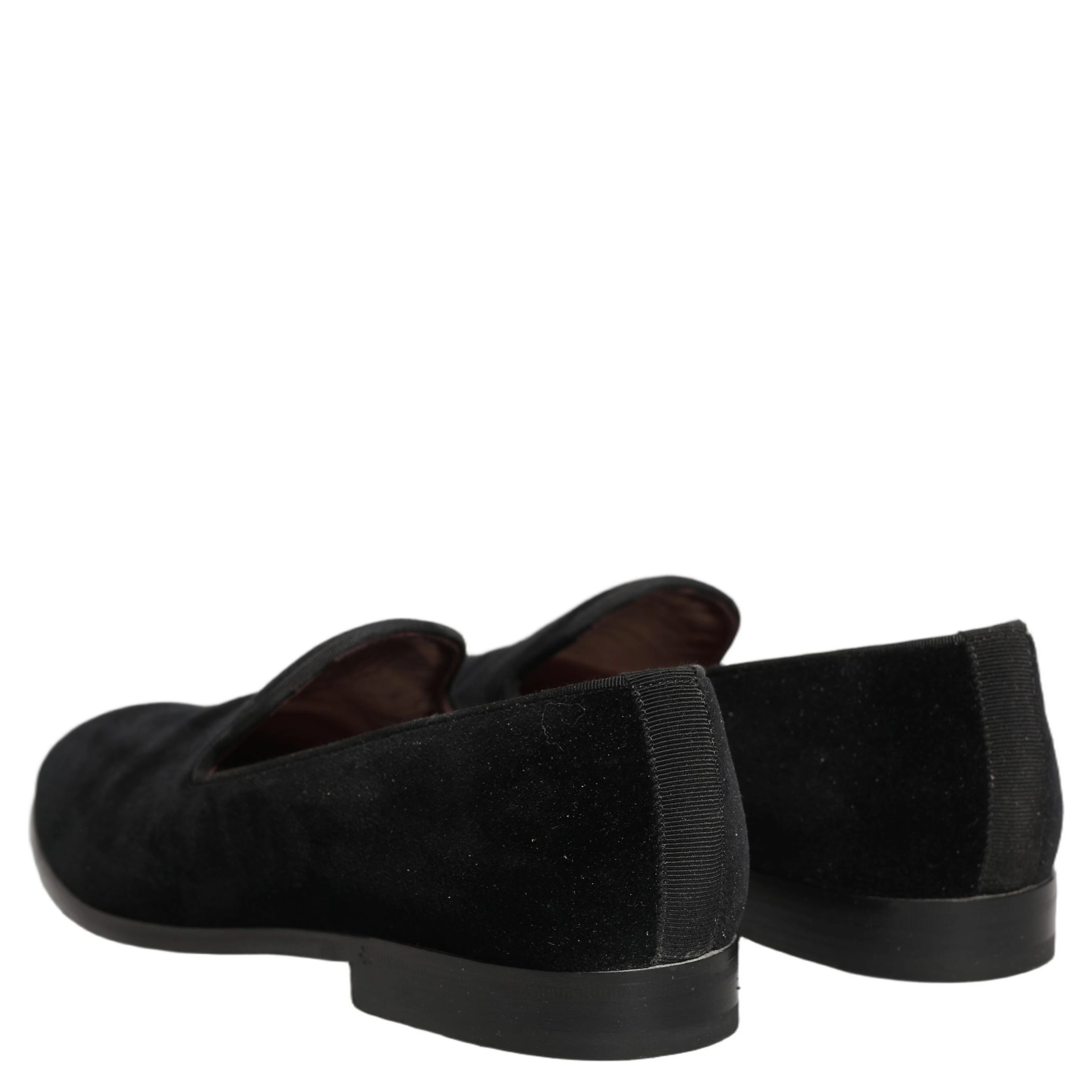 Black Velvet Cotton Loafers Formal Dress Shoes