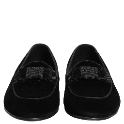 Black Velvet Loafers Formal Men Dress Shoes
