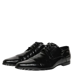 Black Leather Derby Dress Men Formal Shoes