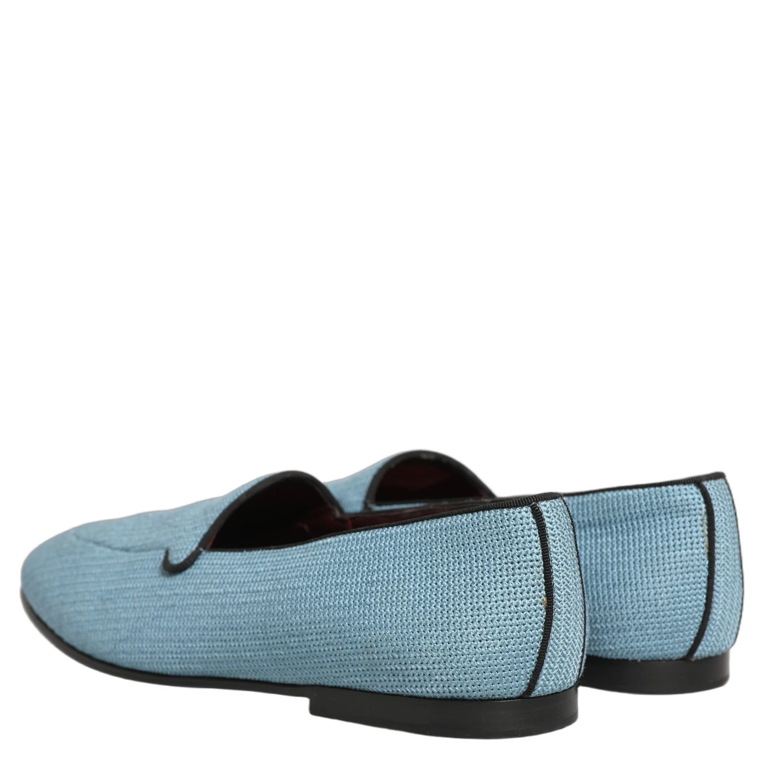 Blue Woven Men Slip On Dress Loafers Shoes