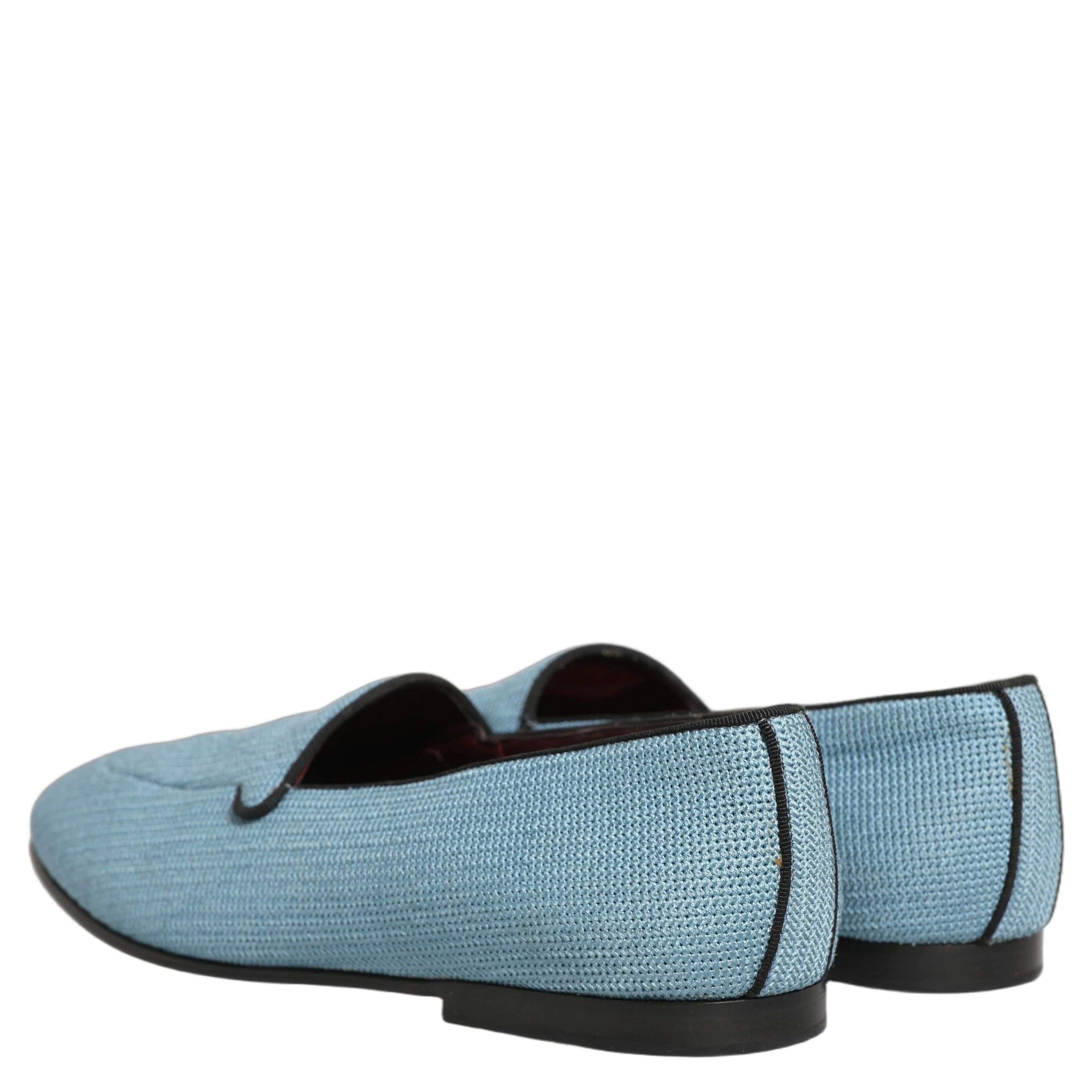 Blue Woven Men Slip On Dress Loafers Shoes