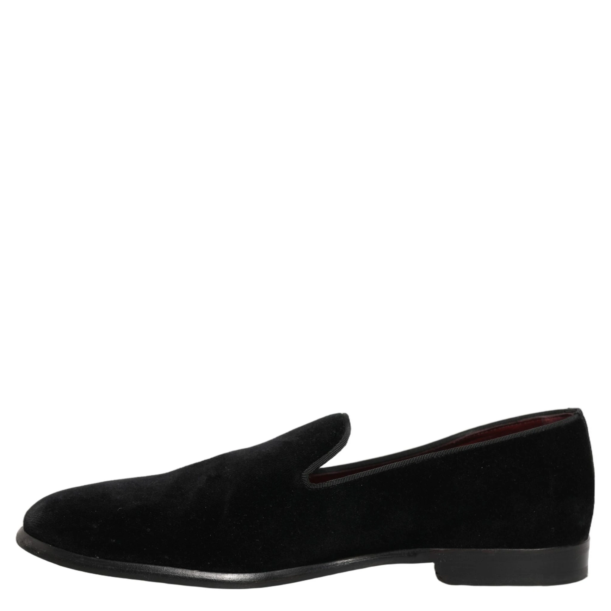 Black Velvet Cotton Loafers Formal Dress Shoes