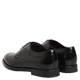Black Leather Derby Dress Men Formal Shoes