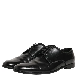 Black Leather Men Derby Dress Formal Shoes