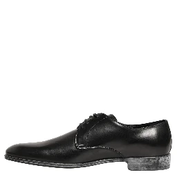 Dress Black Leather Lace Up Derby Men Shoes