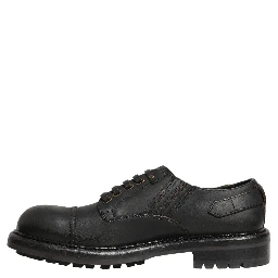 Dress Black Leather Lace Up Derby Men Shoes