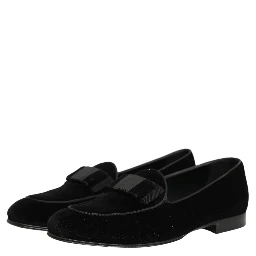 Black Velvet Loafers Formal Men Dress Shoes