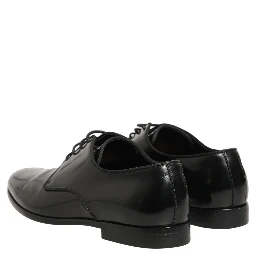 Black Leather Men Derby Dress Formal Shoes