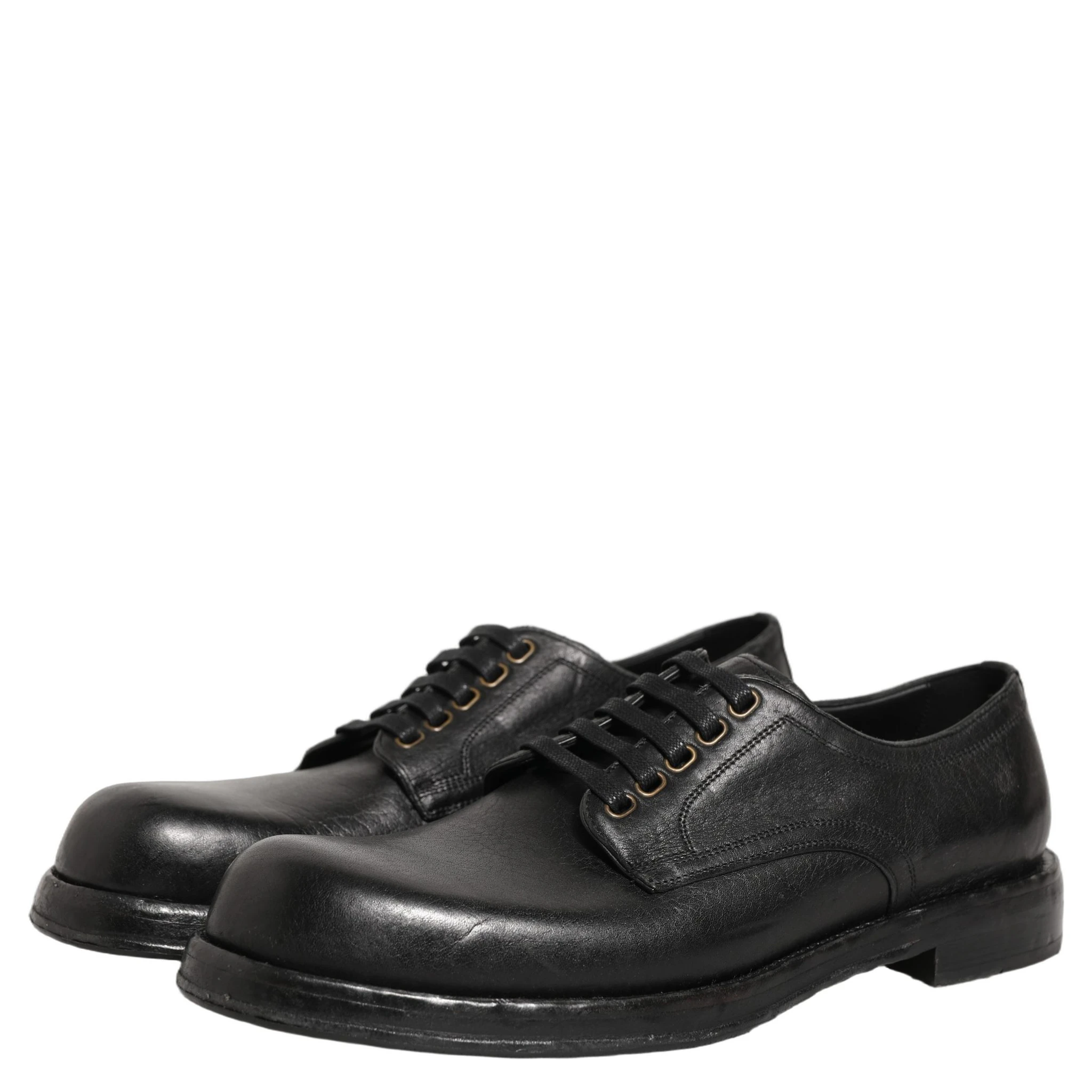 Black Leather Lace Up Derby Dress Men Shoes
