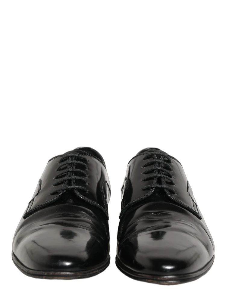 Black Leather Men Derby Dress Formal Shoes