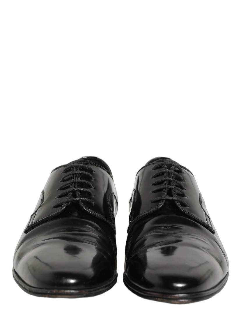 Black Leather Men Derby Dress Formal Shoes
