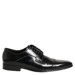 Black Leather Men Derby Dress Formal Shoes