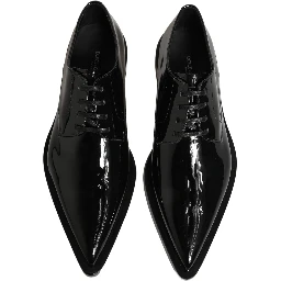 Black Leather Men Derby Dress Formal Shoes