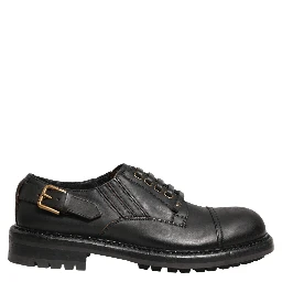 Dress Black Leather Lace Up Derby Men Shoes