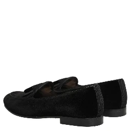 Black Velvet Loafers Formal Men Dress Shoes