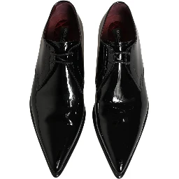 Black Leather Men Derby Dress Formal Shoes