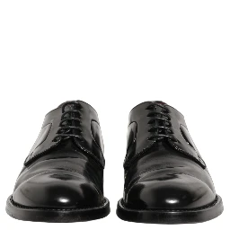 Black Leather Derby Dress Men Formal Shoes