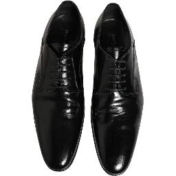 Black Leather Men Derby Dress Formal Shoes