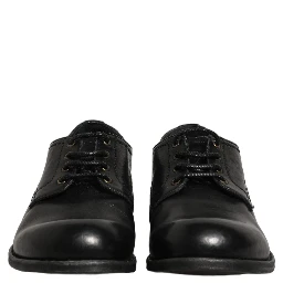 Black Leather Men Derby Dress Formal Shoes