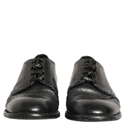 Black Leather Derby Dress Men Formal Shoes