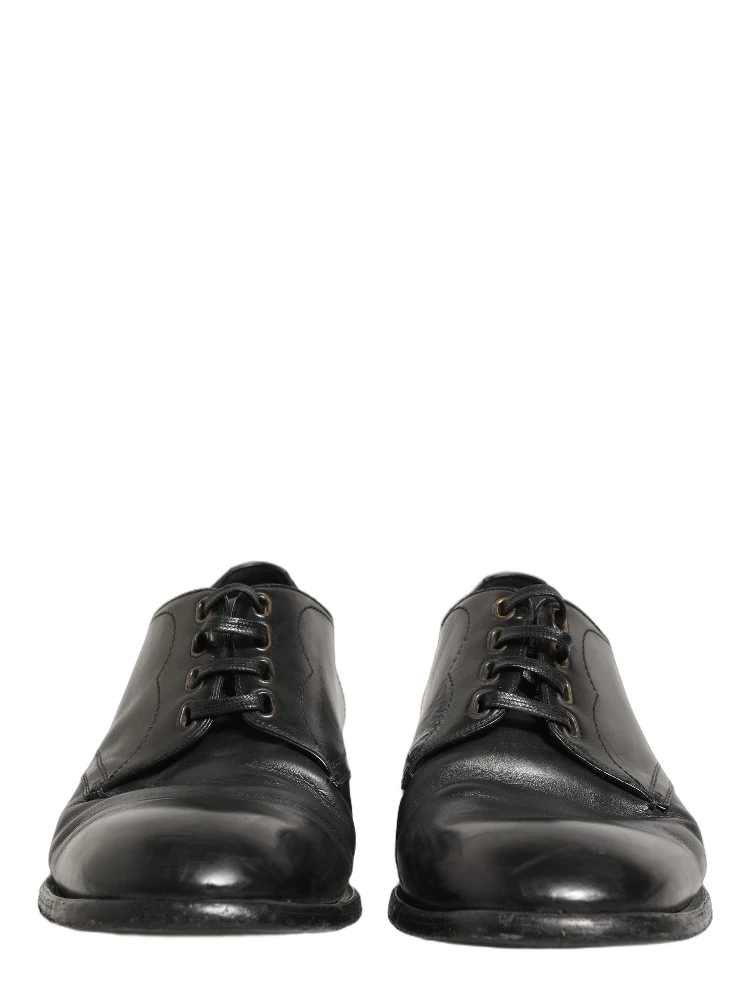 Black Leather Derby Dress Men Formal Shoes