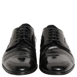 Black Leather Men Derby Dress Formal Shoes