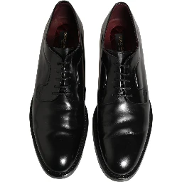 Black Leather Derby Dress Men Formal Shoes
