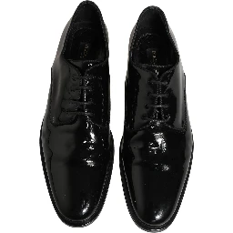 Black Leather Men Derby Dress Formal Shoes
