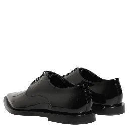 Black Leather Men Derby Dress Formal Shoes