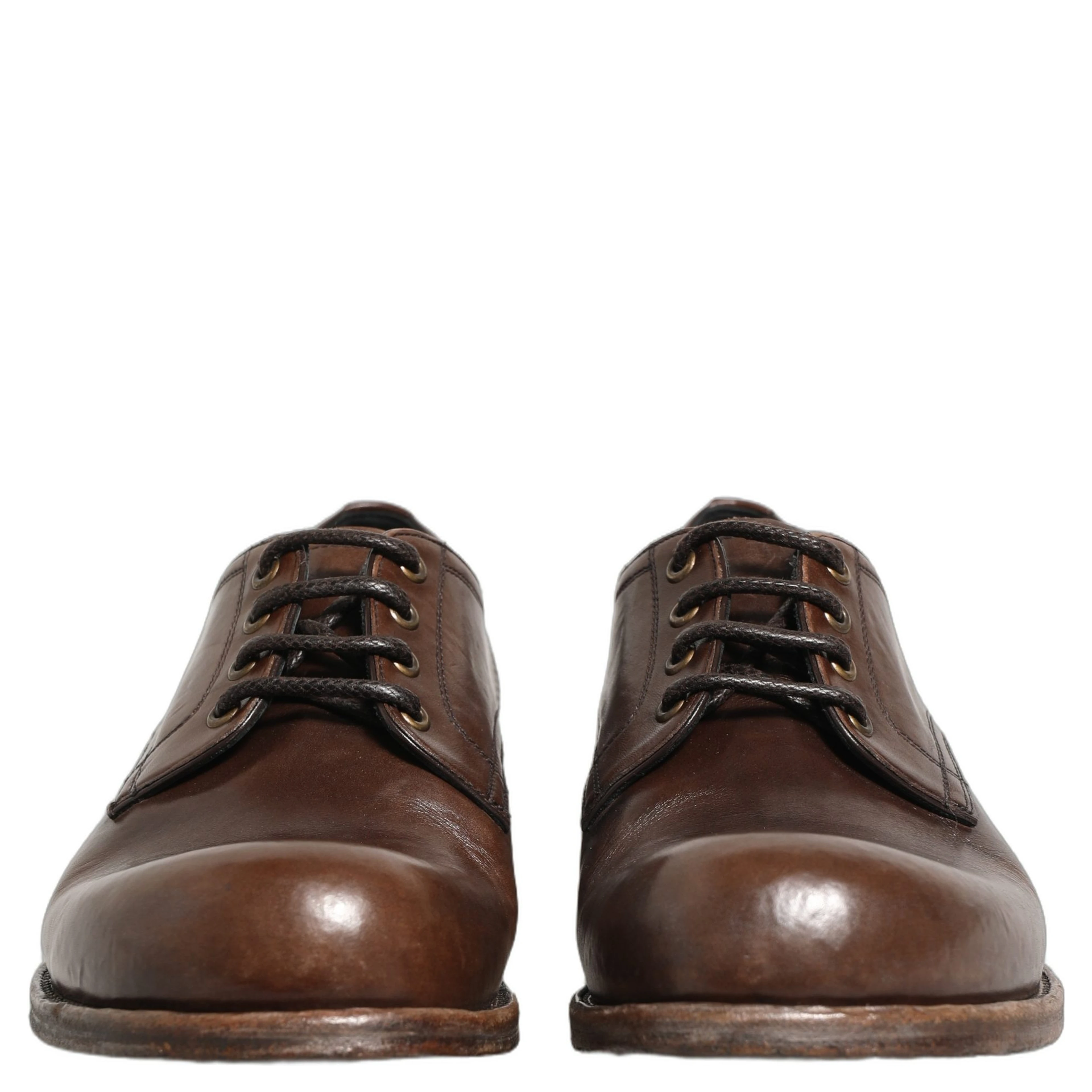 Brown Leather Derby Dress Men Formal Shoes