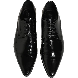 Black Leather Derby Dress Men Formal Shoes