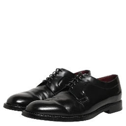 Black Leather Derby Dress Men Formal Shoes