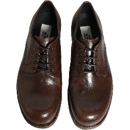 Brown Leather Derby Dress Men Formal Shoes
