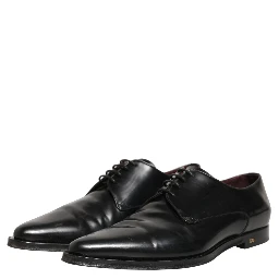 Black Leather Men Derby Dress Formal Shoes