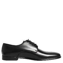 Black Leather Men Derby Dress Formal Shoes